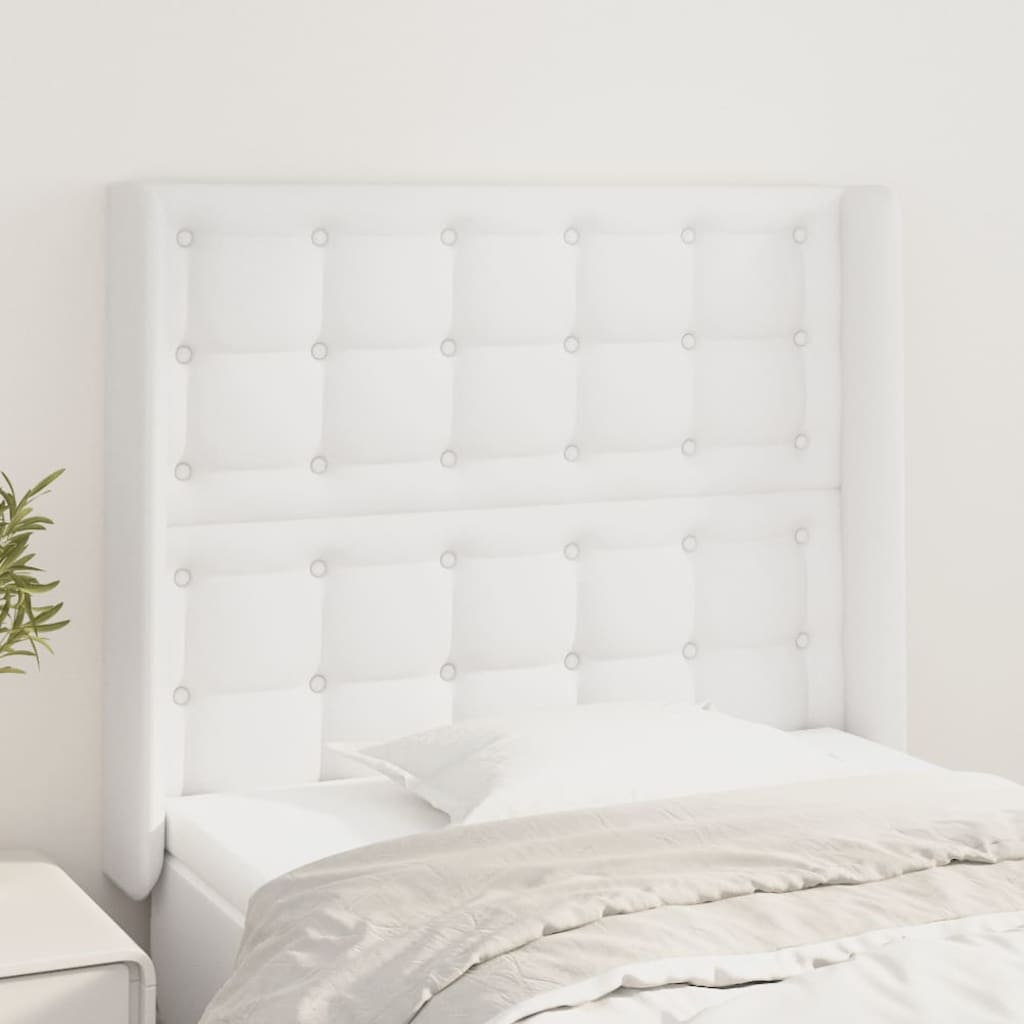 Kopfteil mit Ohren Schwarz 83x16x78/88 cm Kunstleder