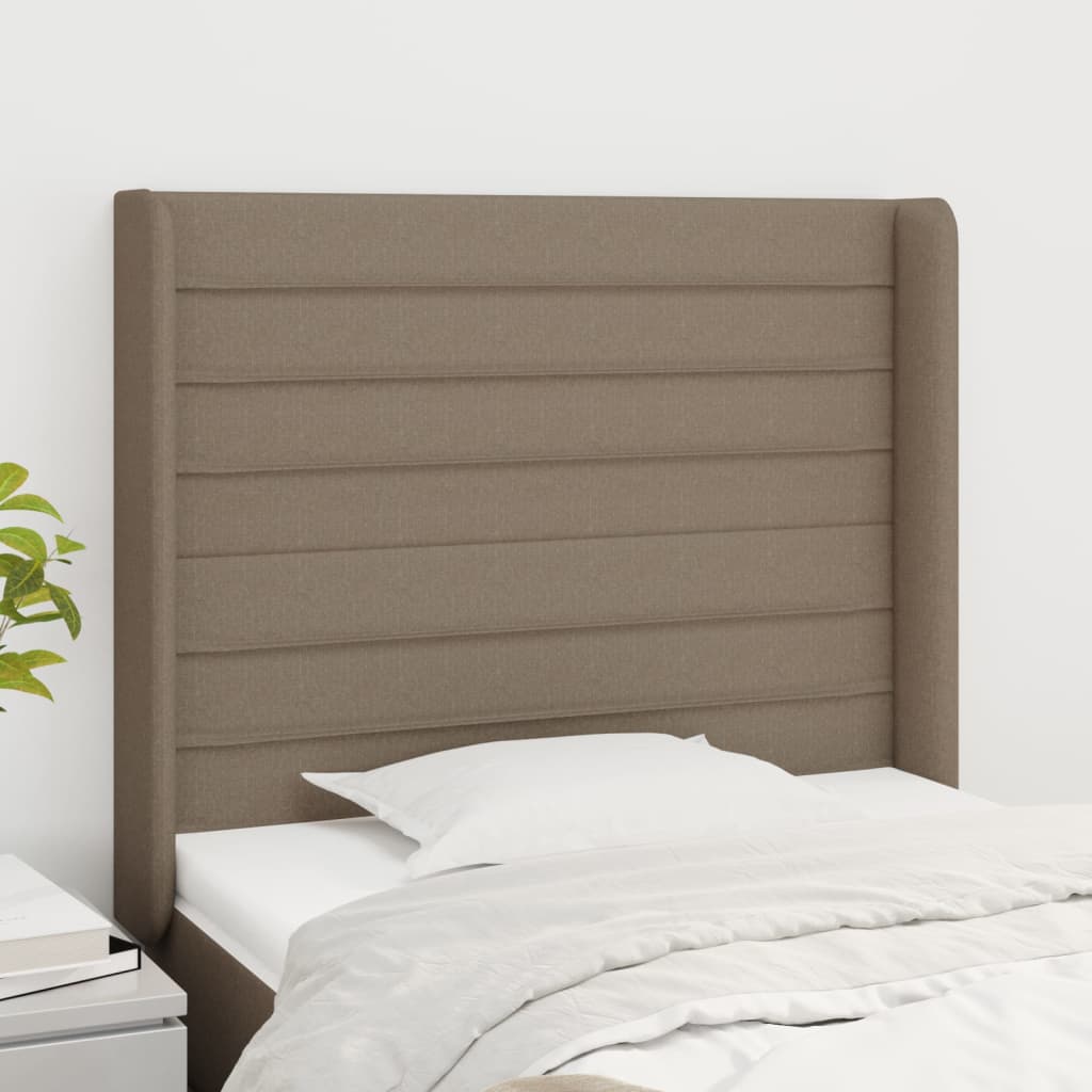 Kopfteil mit Ohren Hellgrau 83x16x78/88 cm Stoff
