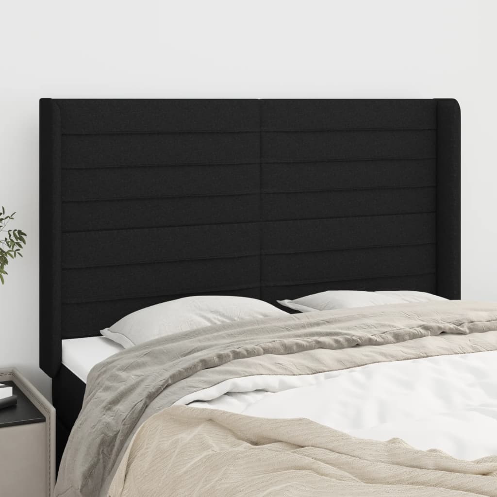 Kopfteil mit Ohren Hellgrau 83x16x78/88 cm Stoff