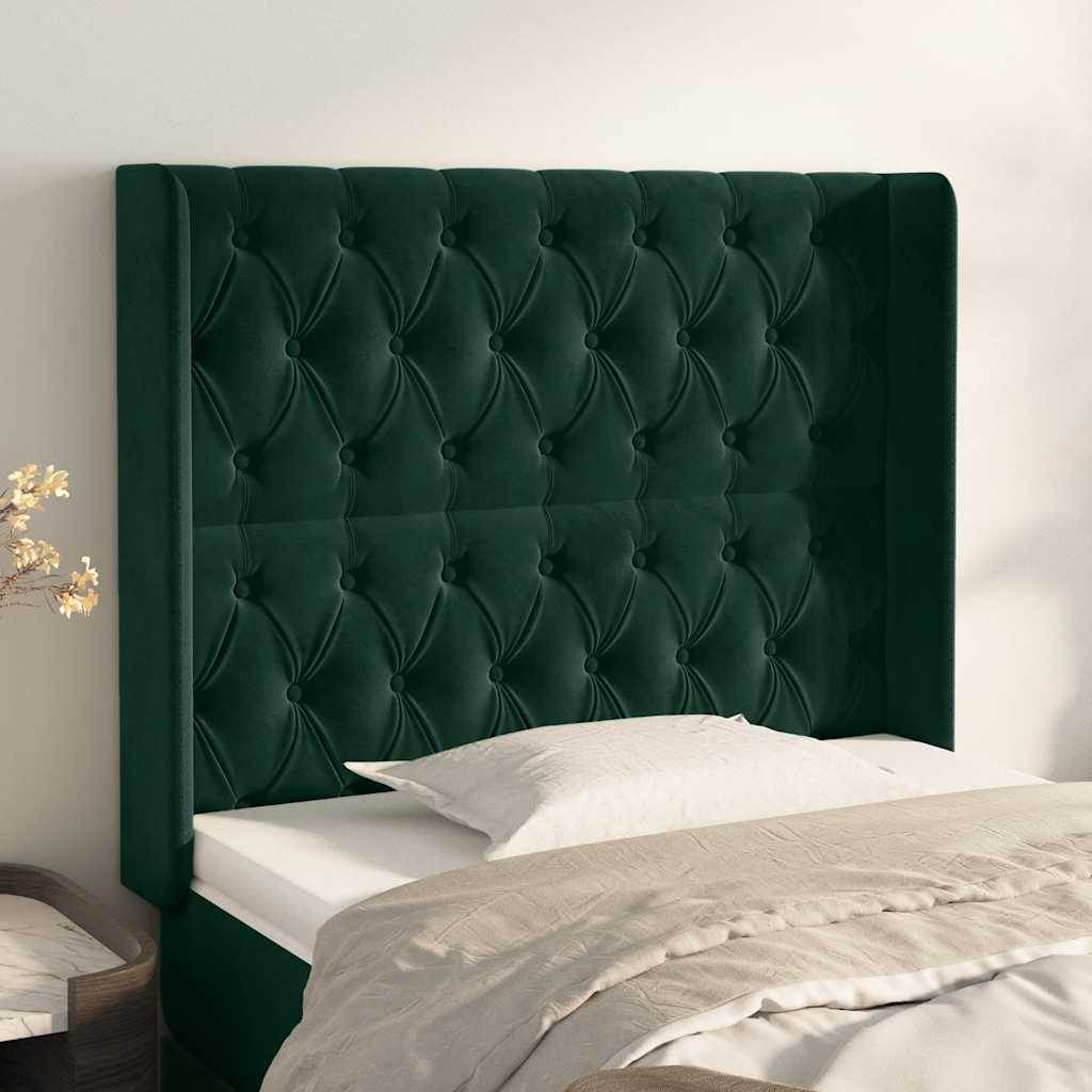 Kopfteil mit Ohren Hellgrau 83x16x78/88 cm Samt