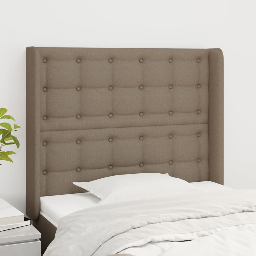 Kopfteil mit Ohren Hellgrau 83x16x78/88 cm Stoff