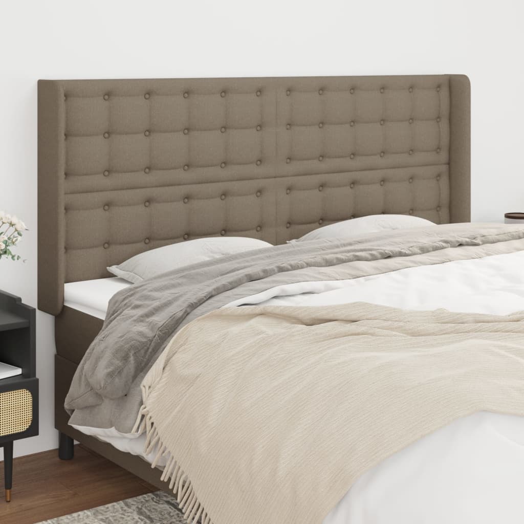 Kopfteil mit Ohren Hellgrau 83x16x78/88 cm Stoff
