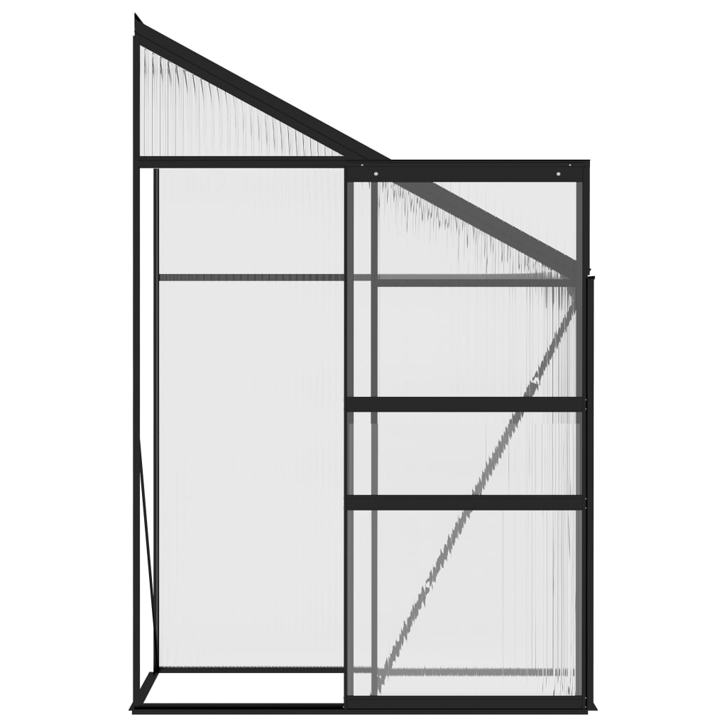 vidaXL Gewächshaus Anthrazit Aluminium 1,38 m³