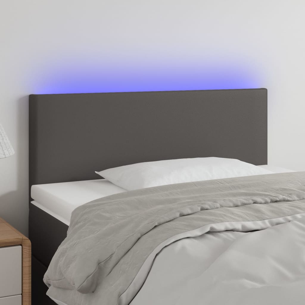 LED Kopfteil Schwarz 80x5x78/88 cm Kunstleder