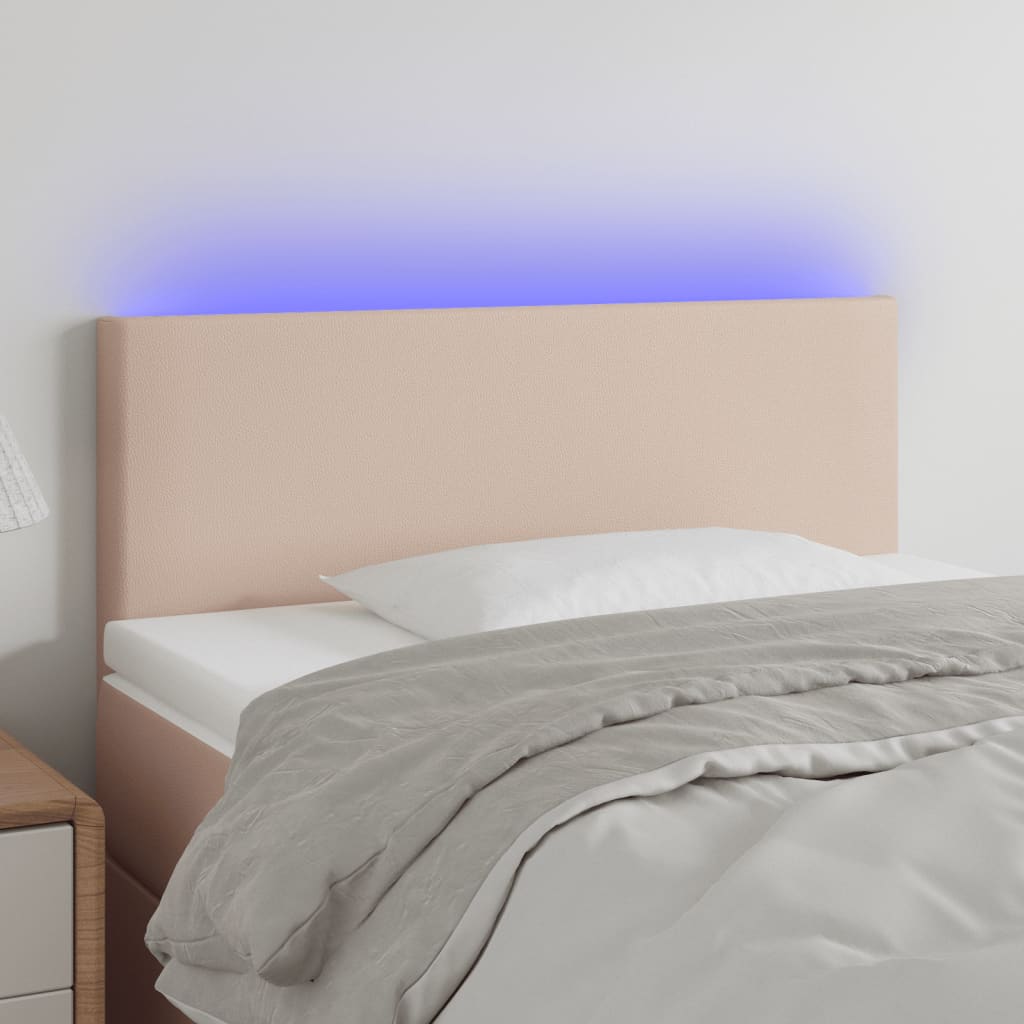 LED Kopfteil Schwarz 80x5x78/88 cm Kunstleder
