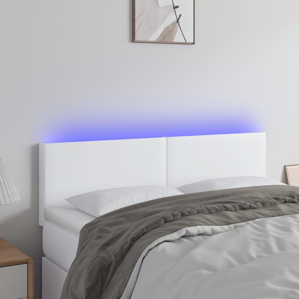 LED Kopfteil Schwarz 80x5x78/88 cm Kunstleder