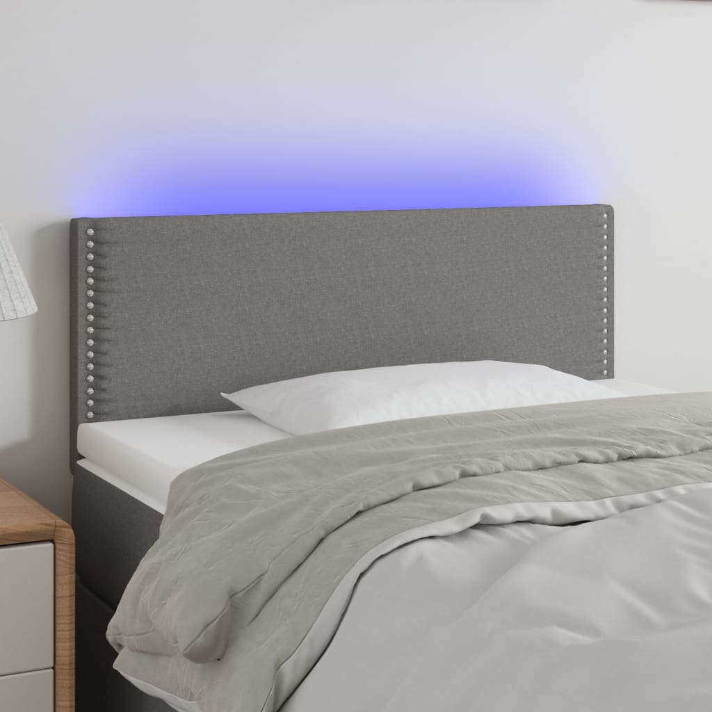 LED Kopfteil Hellgrau 80x5x78/88 cm Stoff