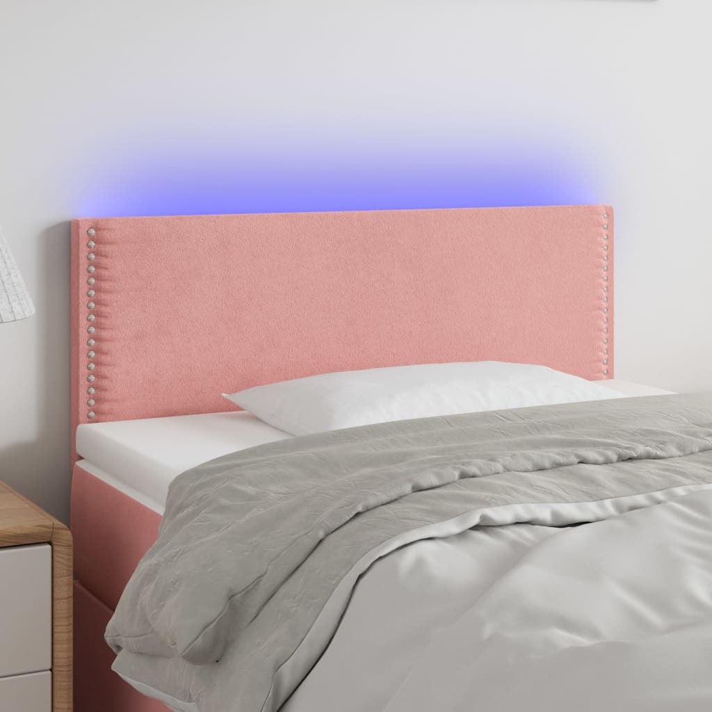 LED Kopfteil Hellgrau 80x5x78/88 cm Samt