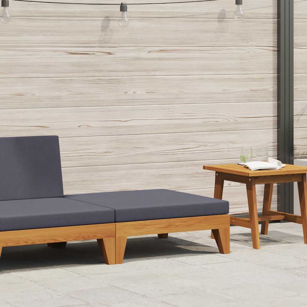 vidaXL 2-tlg. Garten-Lounge-Set mit Auflagen Massivholz Akazie