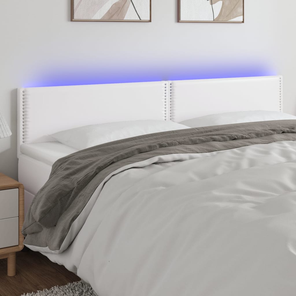LED Kopfteil Schwarz 80x5x78/88 cm Kunstleder