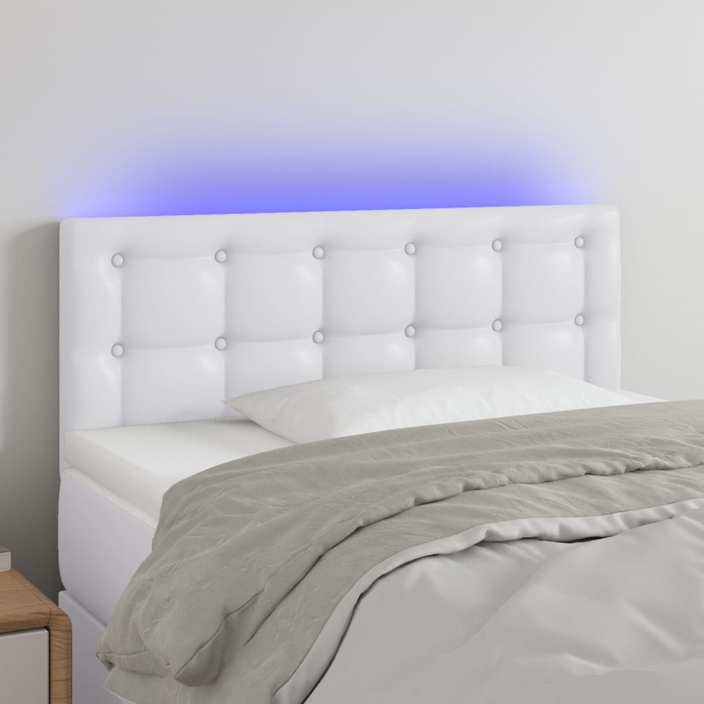 LED Kopfteil Schwarz 80x5x78/88 cm Kunstleder