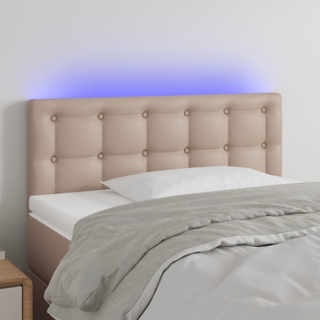 LED Kopfteil Schwarz 80x5x78/88 cm Kunstleder