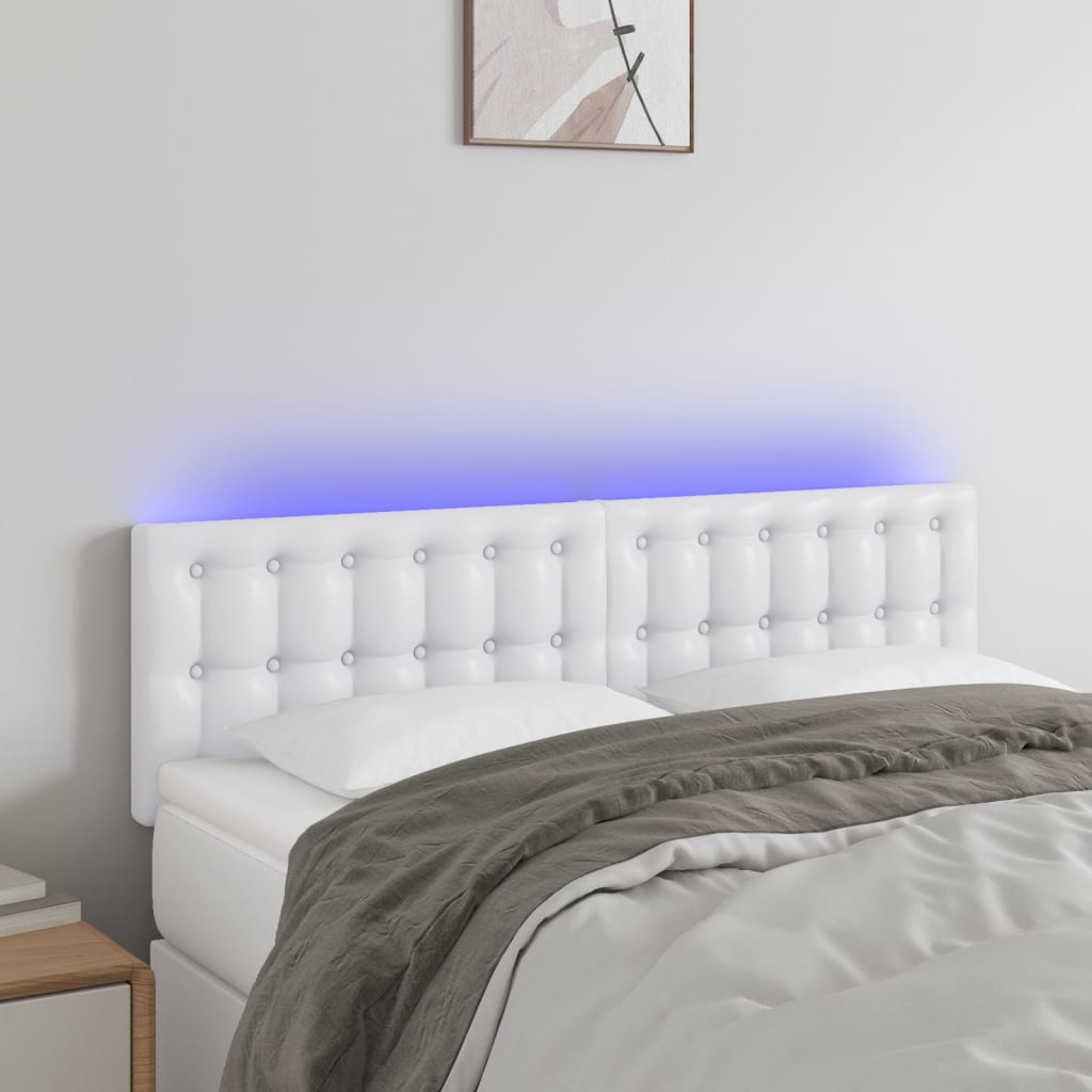LED Kopfteil Schwarz 80x5x78/88 cm Kunstleder