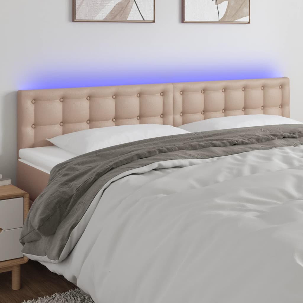 LED Kopfteil Schwarz 80x5x78/88 cm Kunstleder
