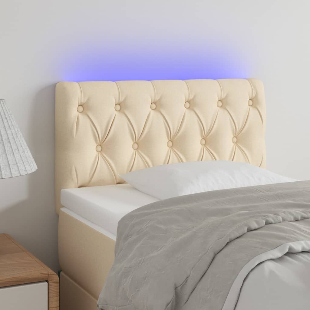 LED Kopfteil Hellgrau 80x7x78/88 cm Stoff
