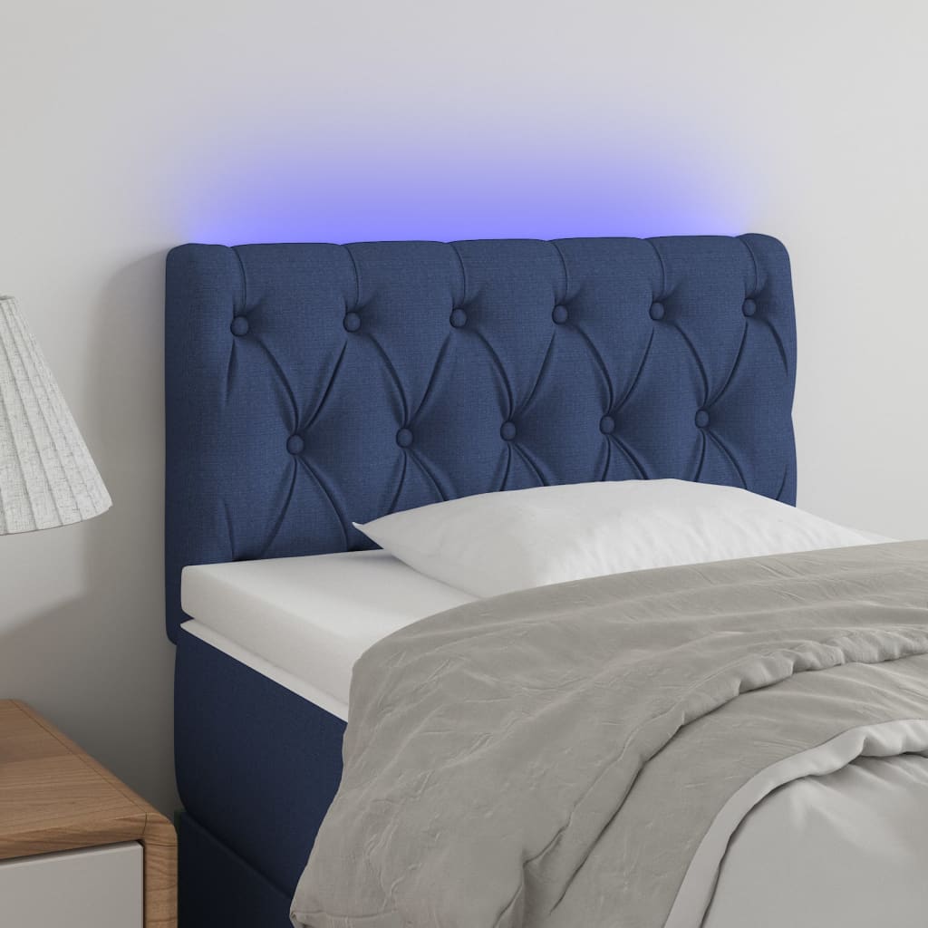 LED Kopfteil Hellgrau 80x7x78/88 cm Stoff
