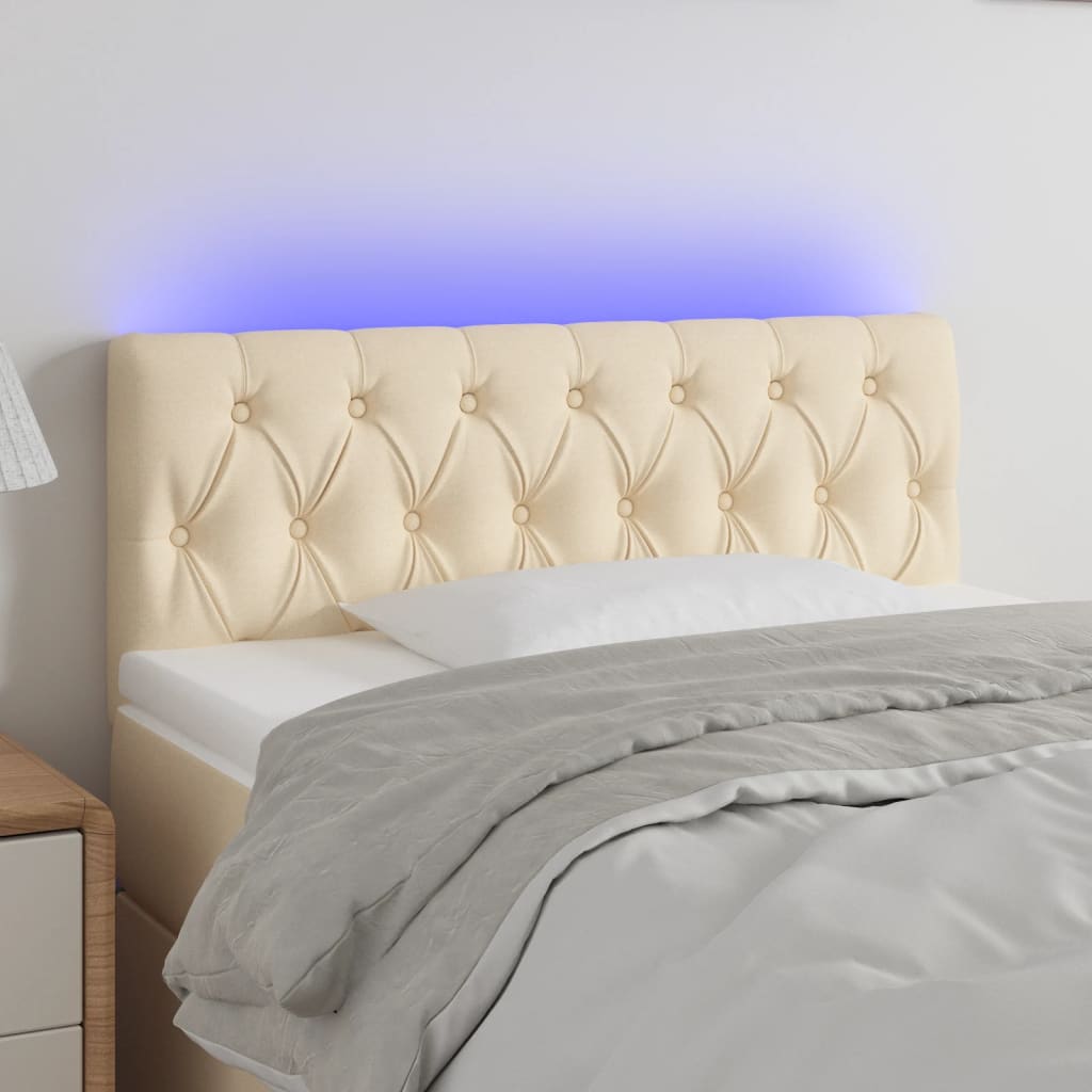 LED Kopfteil Hellgrau 80x7x78/88 cm Stoff