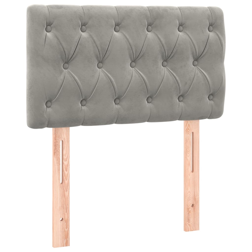 vidaXL LED Kopfteil Hellgrau 80x7x78/88 cm Samt