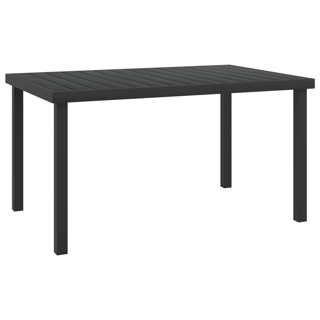 Gartentisch Schwarz 140x90x74 cm Aluminium und WPC