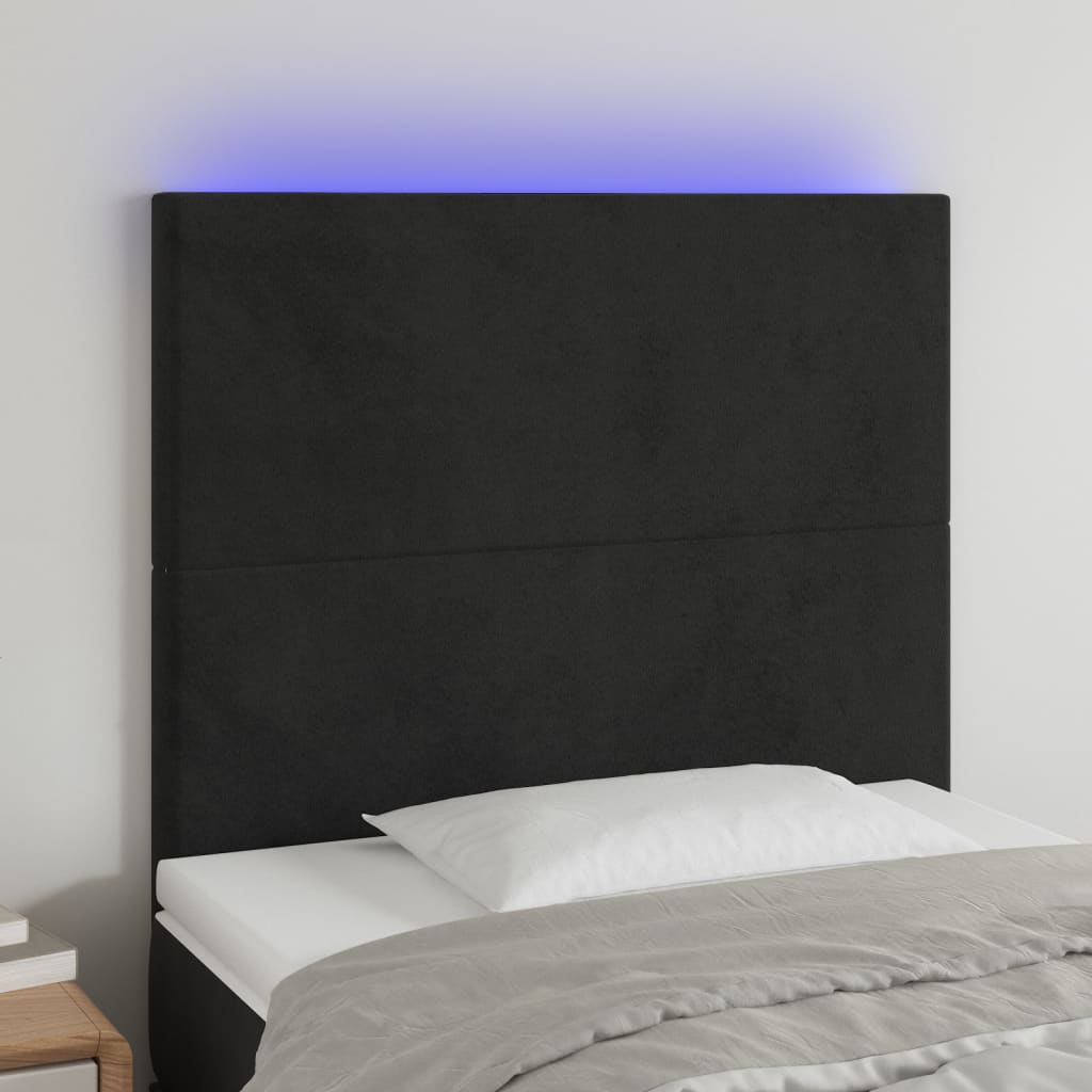LED Kopfteil Hellgrau 80x5x78/88 cm Samt
