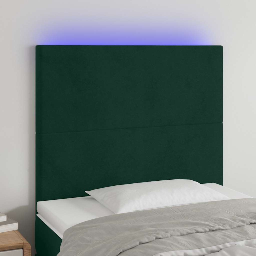 LED Kopfteil Hellgrau 80x5x78/88 cm Samt
