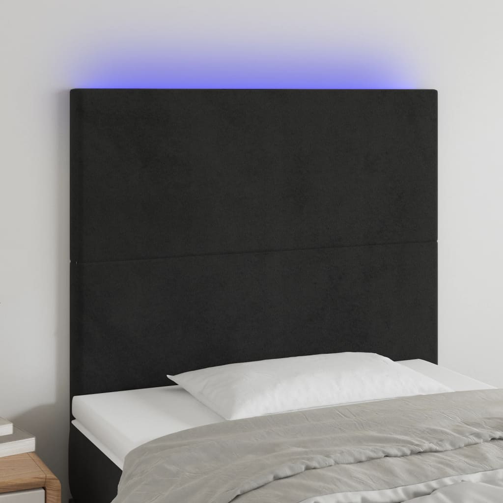 LED Kopfteil Hellgrau 80x5x78/88 cm Samt