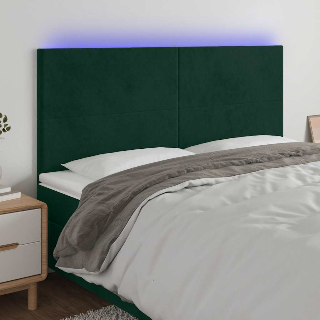LED Kopfteil Hellgrau 80x5x78/88 cm Samt