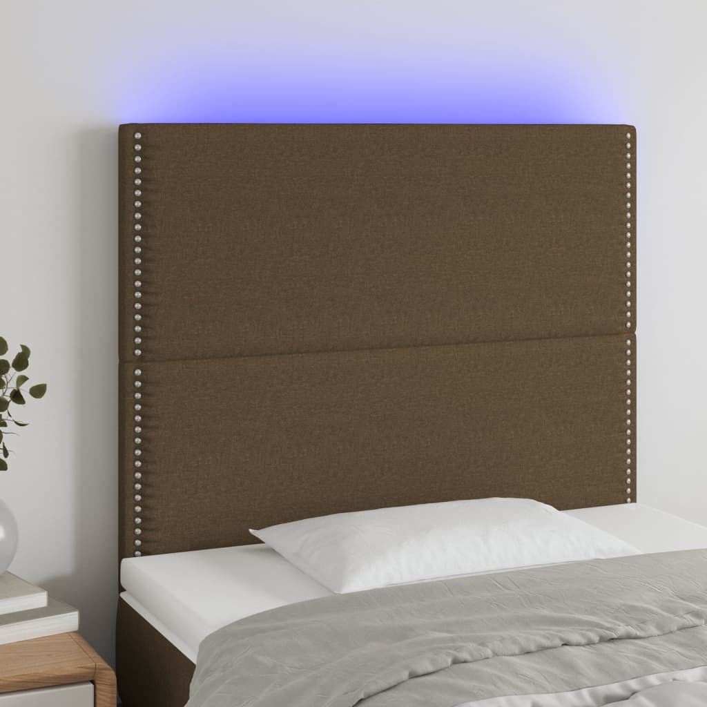 LED Kopfteil Hellgrau 80x5x78/88 cm Stoff