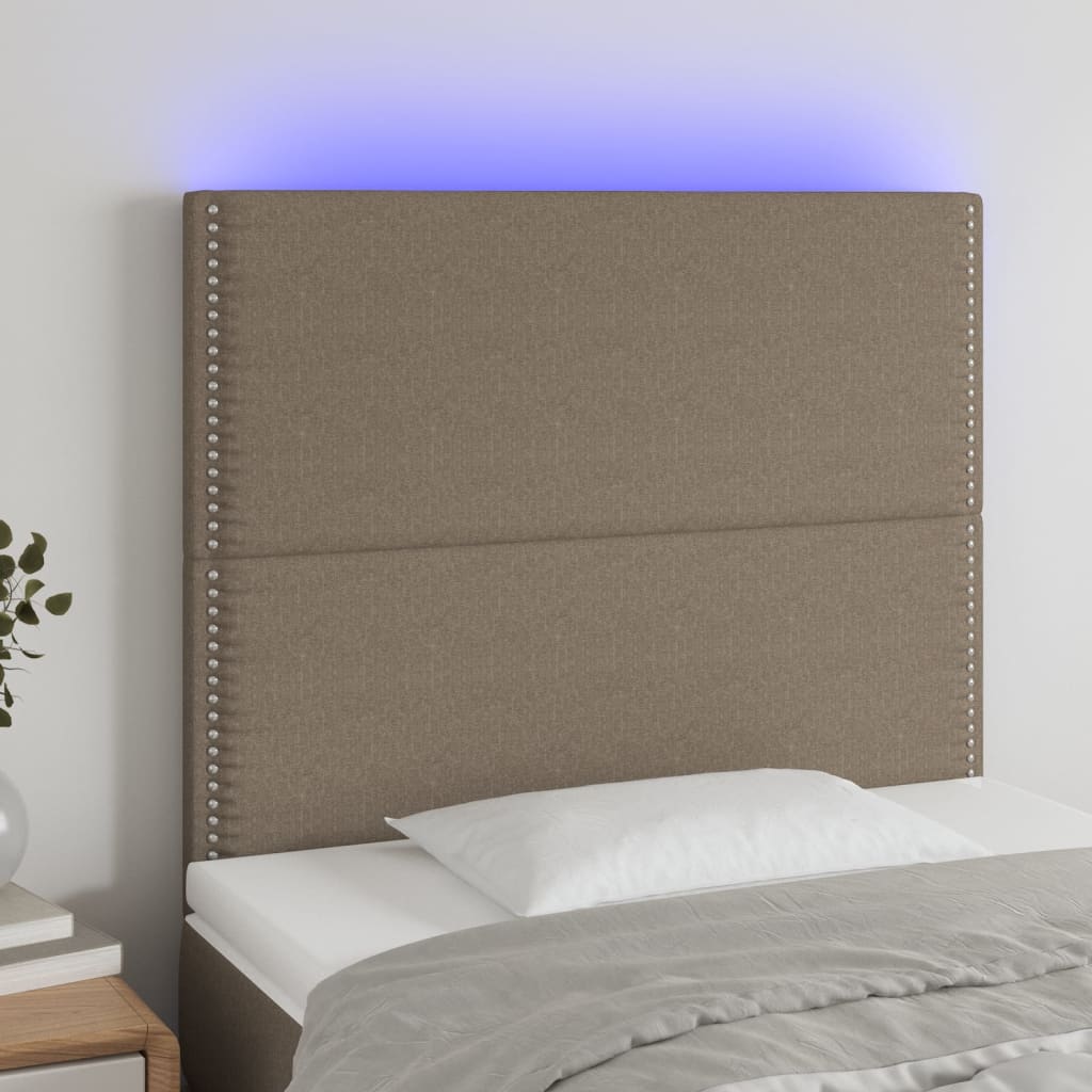 LED Kopfteil Hellgrau 80x5x78/88 cm Stoff