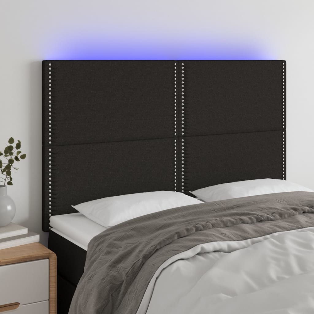 LED Kopfteil Hellgrau 80x5x78/88 cm Stoff