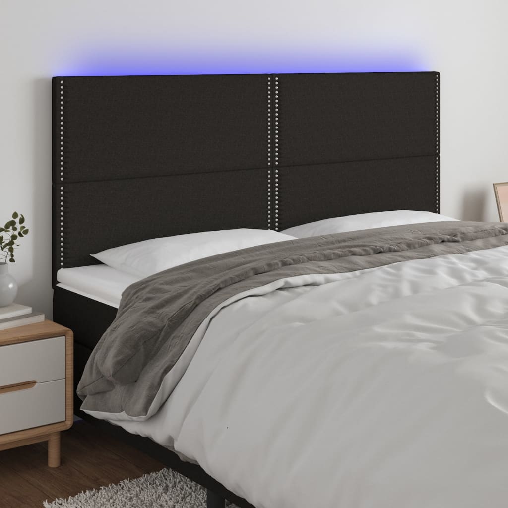 LED Kopfteil Hellgrau 80x5x78/88 cm Stoff
