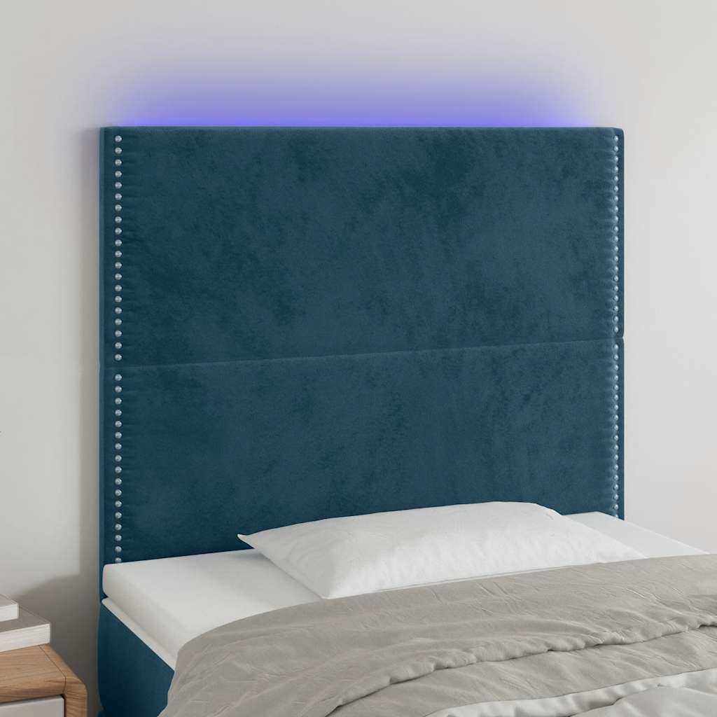 LED Kopfteil Hellgrau 80x5x78/88 cm Samt