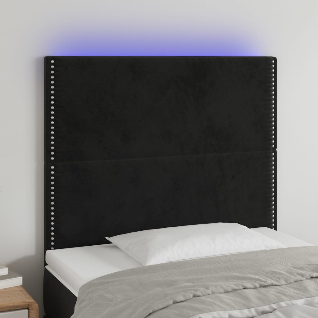 LED Kopfteil Hellgrau 80x5x78/88 cm Samt