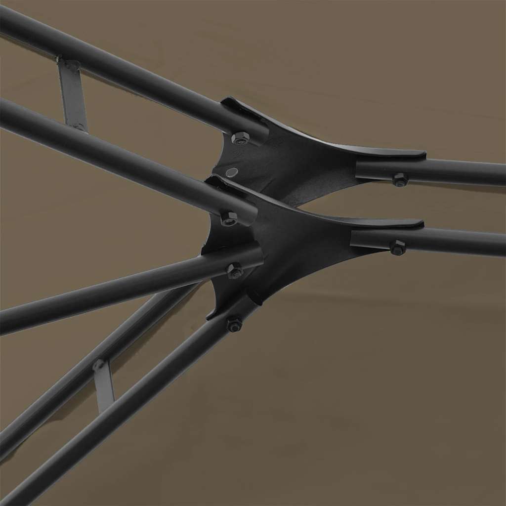 vidaXL Gartenzelt mit Vorhängen 4x3 m Taupe 180 g/m²