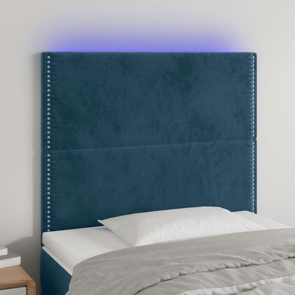 LED Kopfteil Hellgrau 80x5x78/88 cm Samt