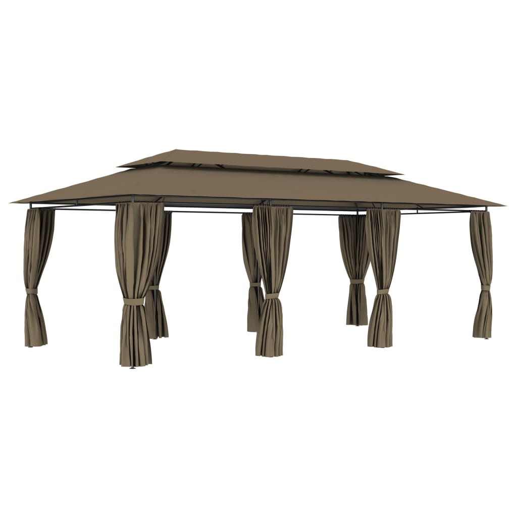 vidaXL Pavillon 600x298x270 cm Taupe 180 g/m²