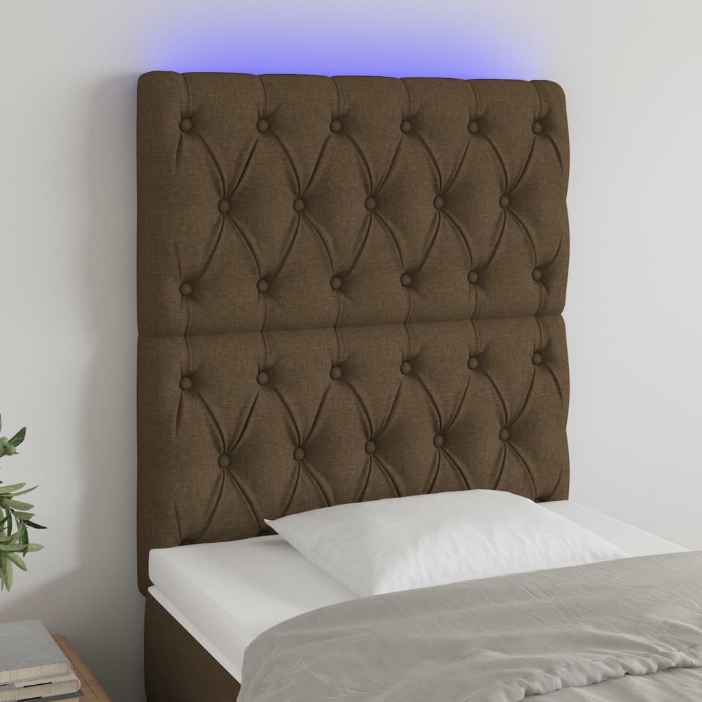 LED Kopfteil Hellgrau 80x7x78/88 cm Stoff
