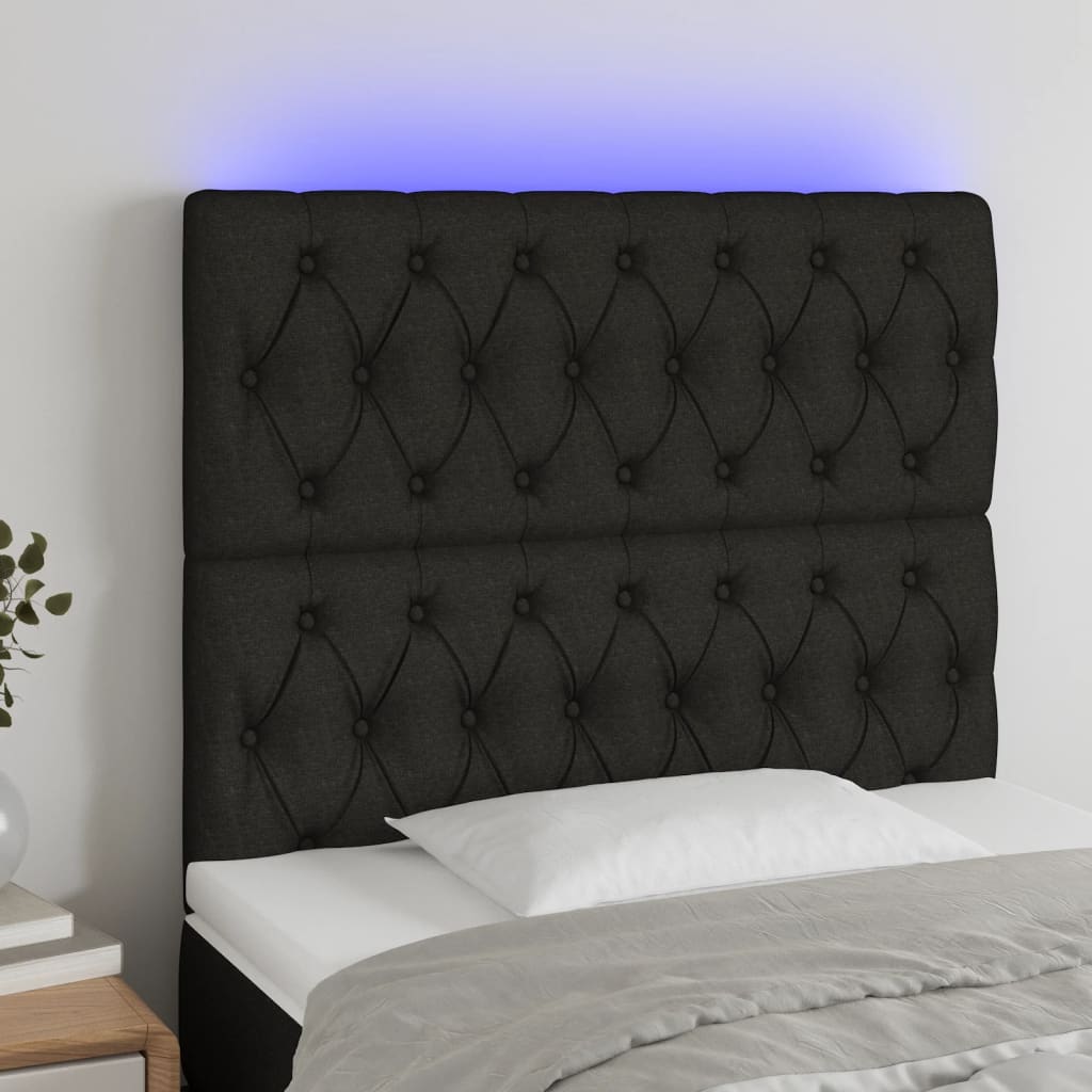 LED Kopfteil Hellgrau 80x7x78/88 cm Stoff