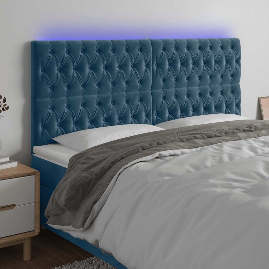LED Kopfteil Hellgrau 80x7x78/88 cm Samt