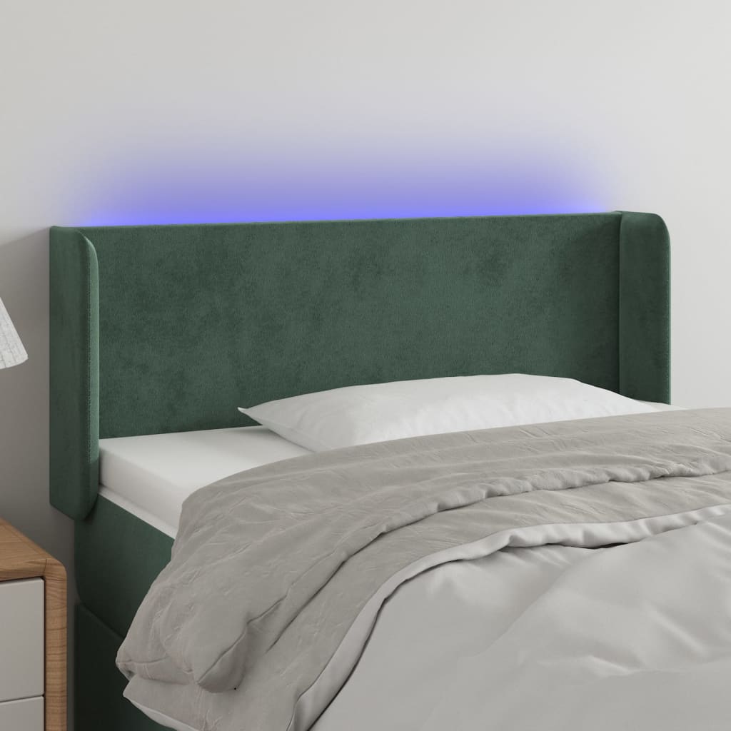 LED Kopfteil Hellgrau 83x16x78/88 cm Samt