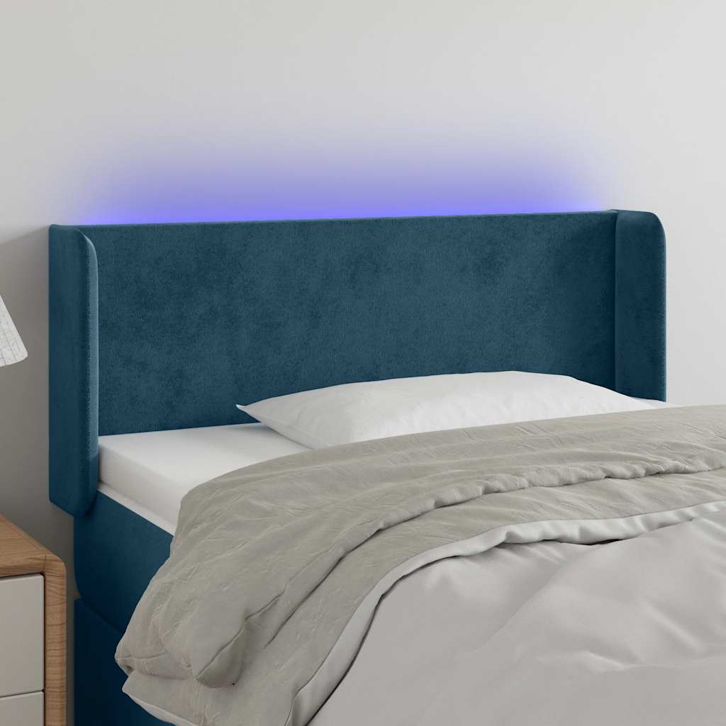 LED Kopfteil Hellgrau 83x16x78/88 cm Samt