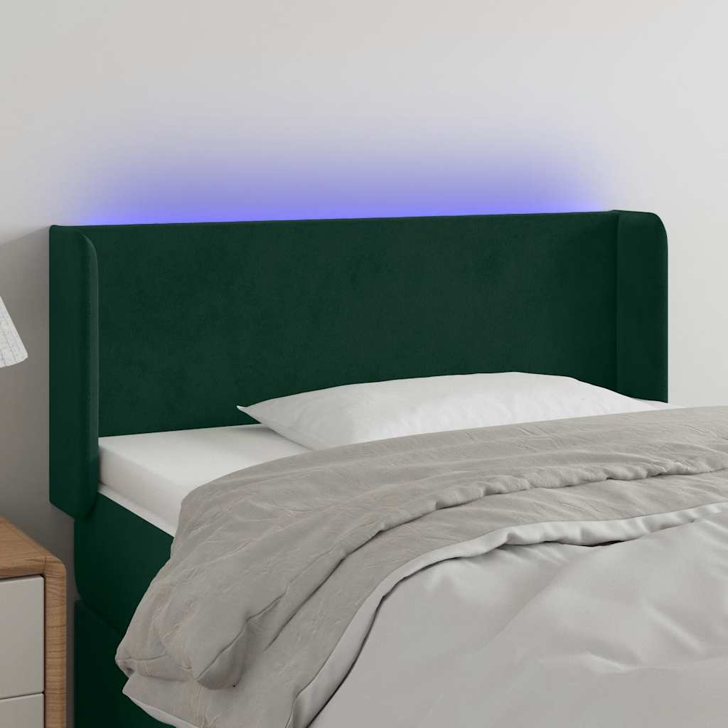 LED Kopfteil Hellgrau 83x16x78/88 cm Samt