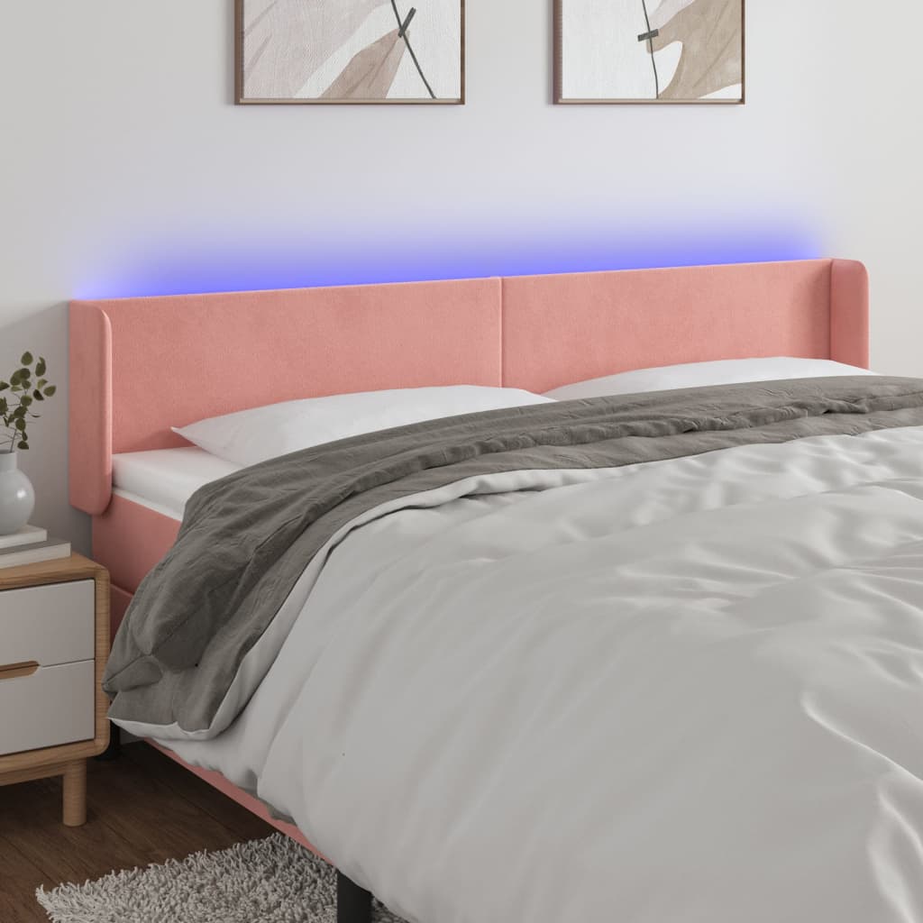 LED Kopfteil Hellgrau 83x16x78/88 cm Samt