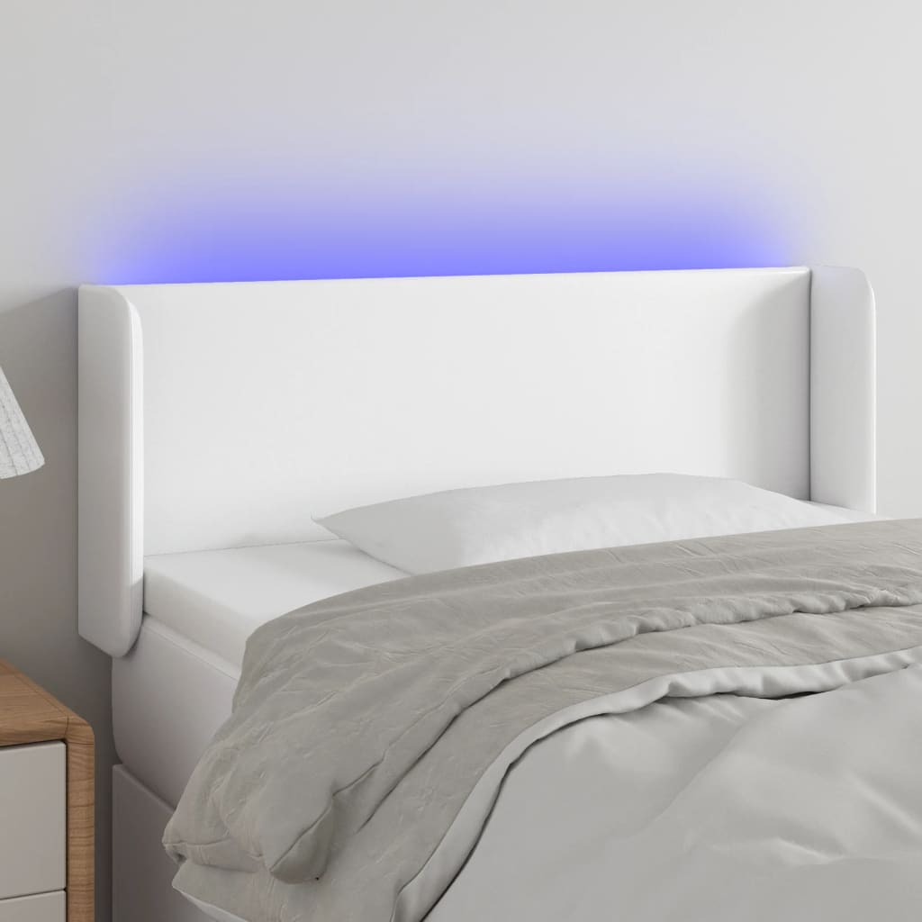 LED Kopfteil Schwarz 83x16x78/88 cm Kunstleder