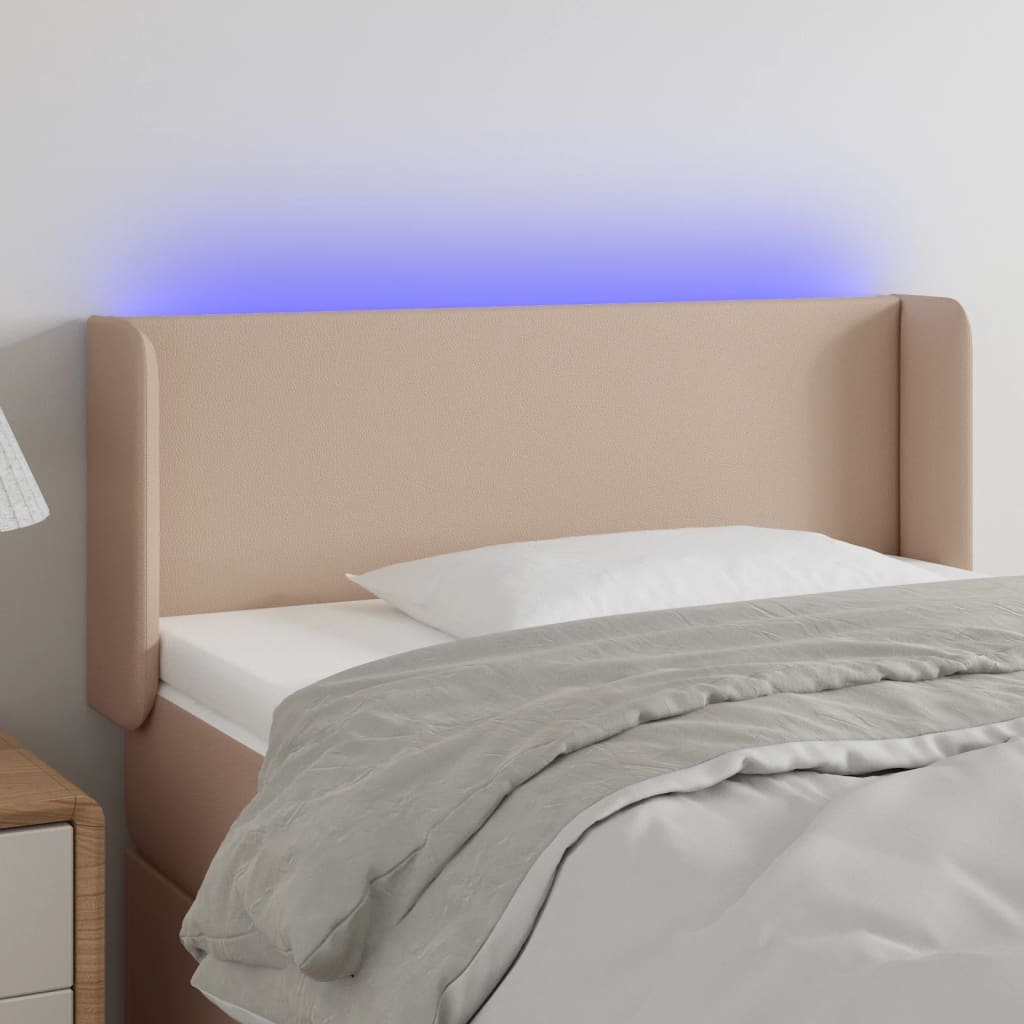 LED Kopfteil Schwarz 83x16x78/88 cm Kunstleder