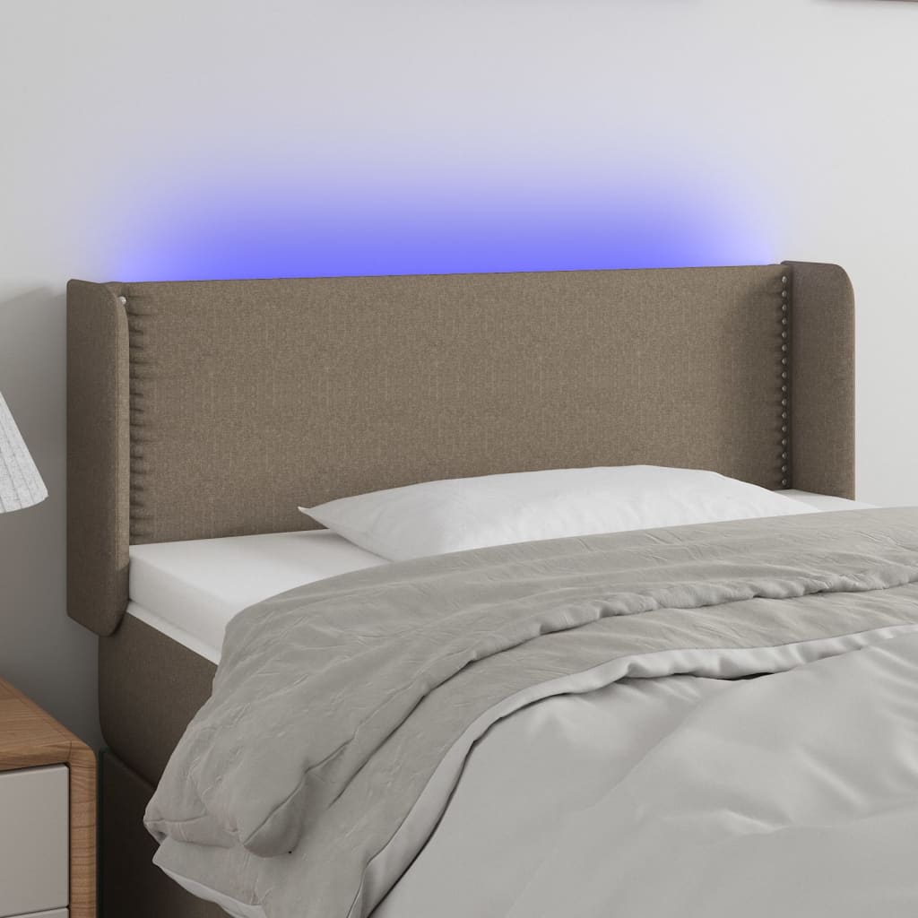 LED Kopfteil Hellgrau 83x16x78/88 cm Stoff