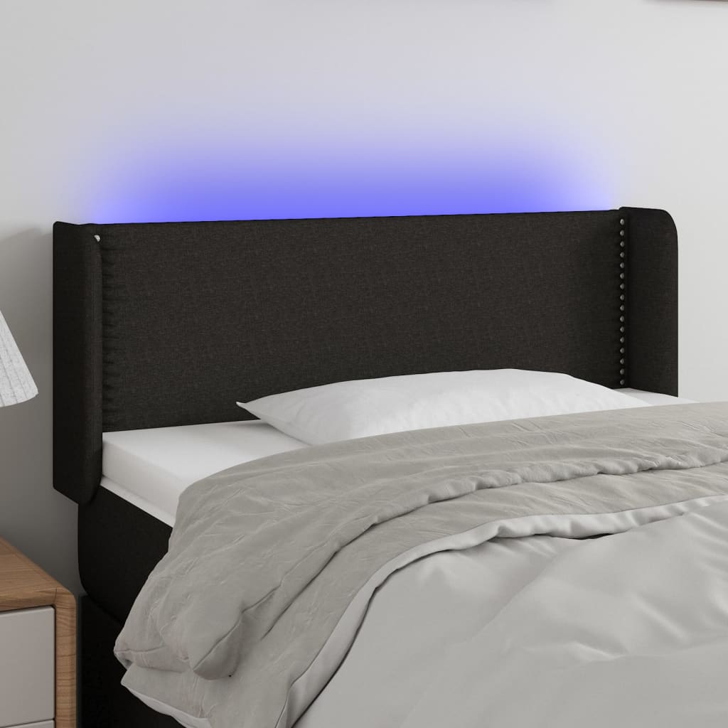 LED Kopfteil Hellgrau 83x16x78/88 cm Stoff