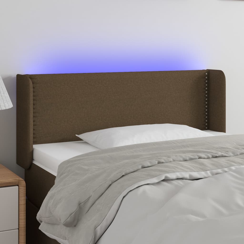 LED Kopfteil Hellgrau 83x16x78/88 cm Stoff