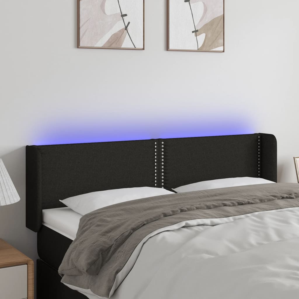 LED Kopfteil Hellgrau 83x16x78/88 cm Stoff