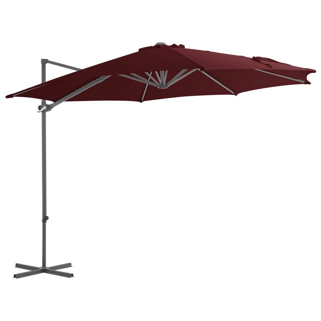 Ampelschirm mit Stahl-Mast 250x250 cm Bordeauxrot